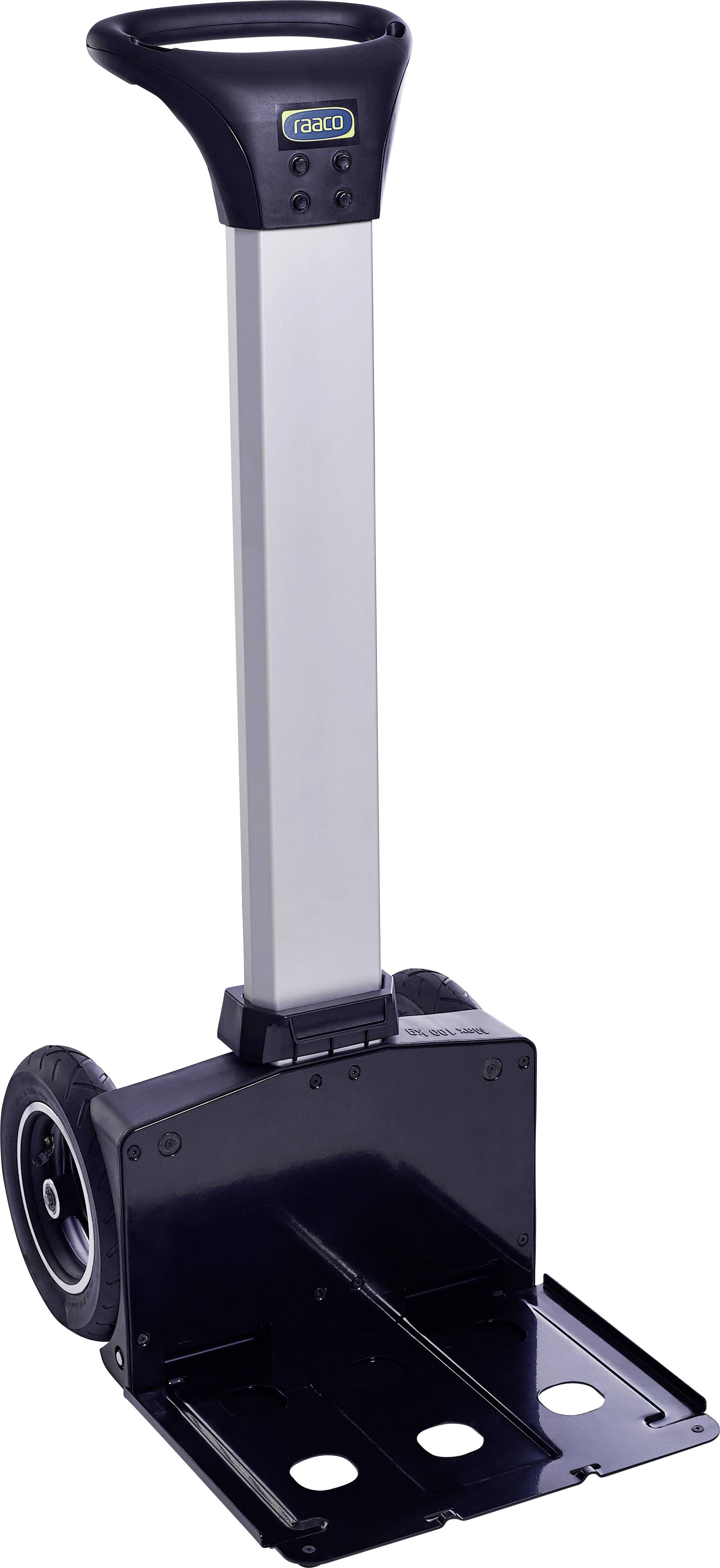 Chariot pliable avec une longue poignée et deux roues robustes, idéal pour le transport facile de caisses ou de bagages.