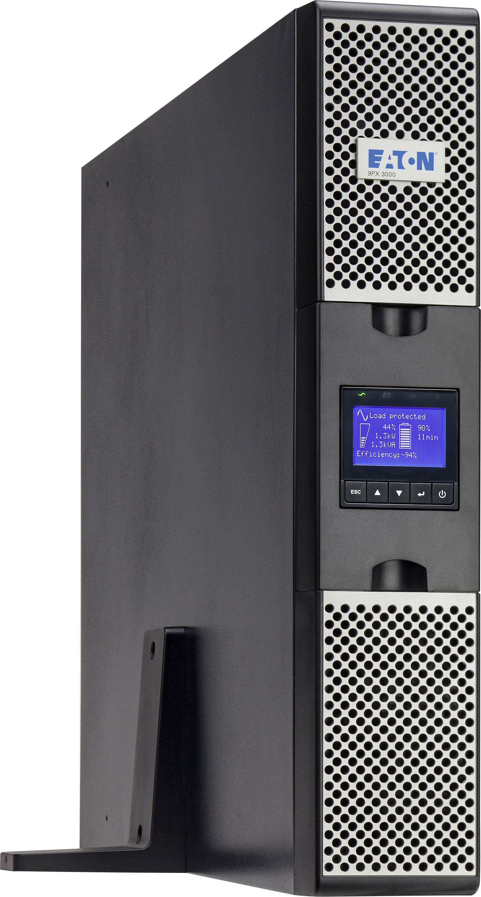 Un appareil électronique noir et rectangulaire avec un écran numérique sur la face avant affichant des données ; nom de marque en haut.
