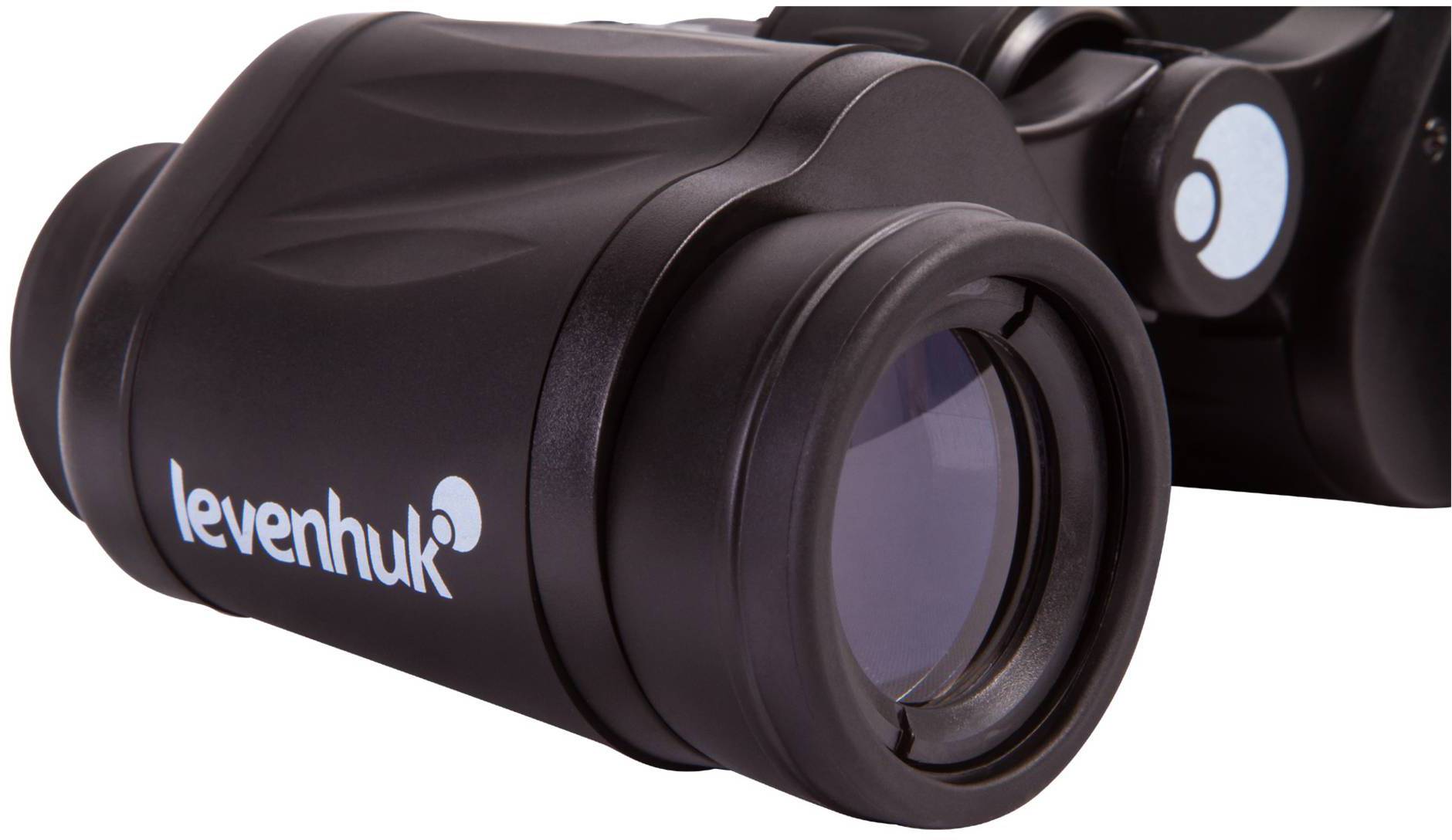 Jumelles portant l'inscription 'Levenhuk' sur le côté. Elles ont un design noir et compact, convenant à un usage général.
