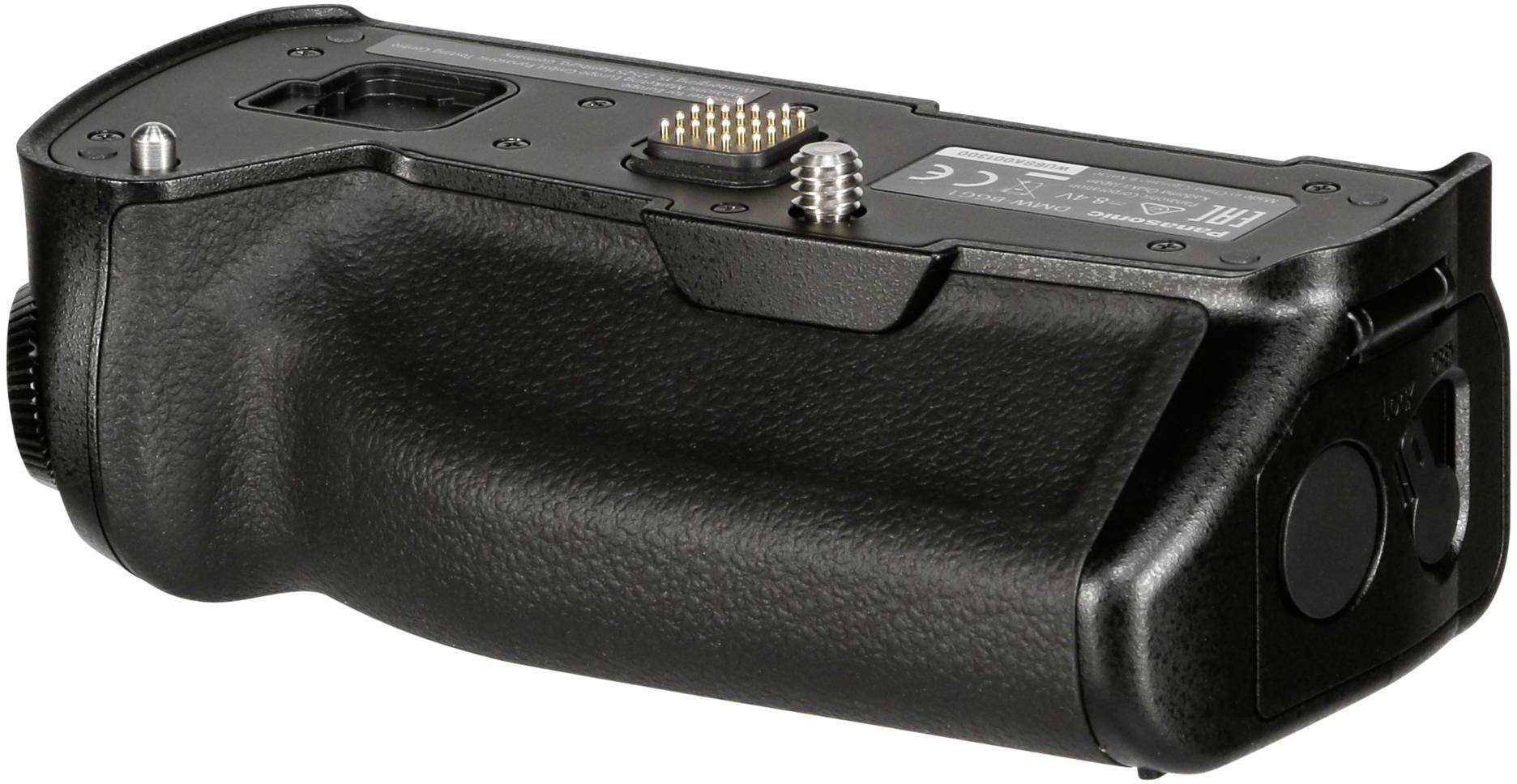Un grip de batterie noir pour appareil photo, doté de connexions et de commandes, conçu pour améliorer l'autonomie et la maniabilité de l'appareil photo.