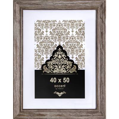Cadre en bois avec motif décoratif et inscription '40 x 50 accent by Nielsen'.
