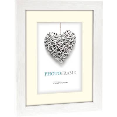Un cadre photo blanc avec une photo d'un entrelacement de branches en forme de cœur et le texte 'PHOTO FRAME', 'WWW.ZEP-ITALIA.COM'.
