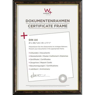 Cadre de document pour actes, diplômes et certificats au format DIN A4, 21 x 29,7 cm. Adapté pour les anniversaires et les attestations.