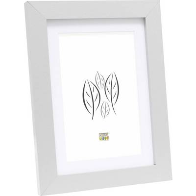Un cadre photo argenté contient une illustration minimaliste composée de cinq feuilles stylisées en noir.