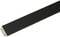 Une longue bande décorative en bois noir avec un bord anguleux à angle droit, adaptée aux plinthes ou aux habillages.