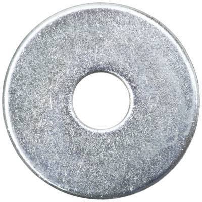 Disque métallique, argenté, avec un trou central, sur un fond blanc. Principalement utilisé dans la construction mécanique ou les techniques de fixation.