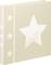 Album photo beige avec de grandes étoiles blanches sur la couverture, trois petites étoiles à gauche ; adapté pour la conservation des souvenirs.