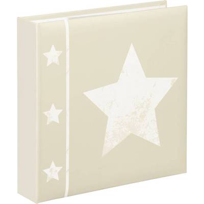 Album photo beige avec une grande étoile blanche sur la couverture et trois petites étoiles sur le bord.