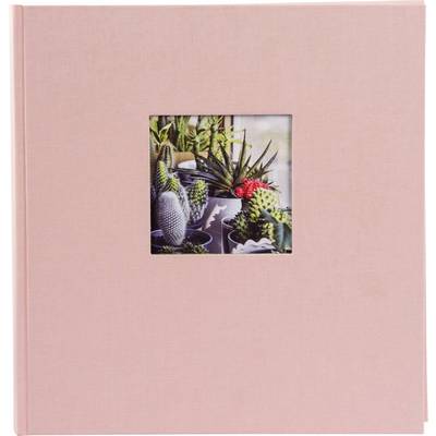 Couverture de livre en rose avec une image carrée au centre. On y voit différents cactus en pots, certains portant des fleurs rouges.