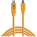 Tether Tools Câble USB USB 2.0 USB-C® mâle, USB-Mini-B mâle 4.60 m orange sans prise de charge, blindé CUC2415-ORG