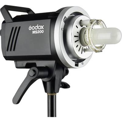 Un appareil de flash de studio professionnel monté sur un trépied, adapté à la photographie avec une intensité lumineuse réglable.