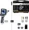 Ensemble 'Laserliner Videoflex G4' : système portable d'inspection vidéo avec sonde de 40 cm, batterie, cartes mémoire, câbles et adaptateur de charge.