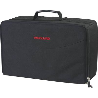 Un sac de transport noir et rectangulaire portant l'inscription rouge 'Vanguard' sur la face avant et muni d'une poignée supérieure.