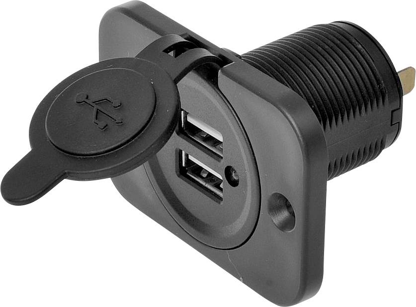 IWH Prise USB double encastrée 12/24 volts 21100 ma Charge de courant max=2.0 A 12 ou 24 V/DC