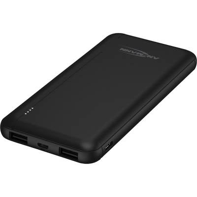 Ansmann PB212 Powerbank (batterie supplémentaire) 10000 mAh Smart IC LiPo Micro USB, USB-C®, USB noir Affichage du statu
