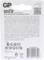 Verso d'un blister pour piles alcalines GP Plus Ultra, type C, 1,5 V. Contient des instructions et des informations en plusieurs langues.