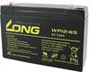 Long WP12-6S WP12-6S Batterie au plomb 6 V 12 Ah plomb (AGM) (l x H x P) 151 x 99 x 50 mm cosses plates 4,8 mm auto-décharge réduite, sans entretien