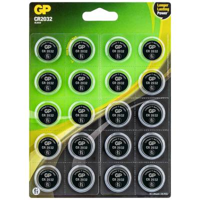 Pile bouton CR 2032 lithium GP Batteries 3 V 20 pc(s) - Conrad