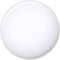 Un bouton blanc rond sur un fond clair, sans inscription ou fonction visible.