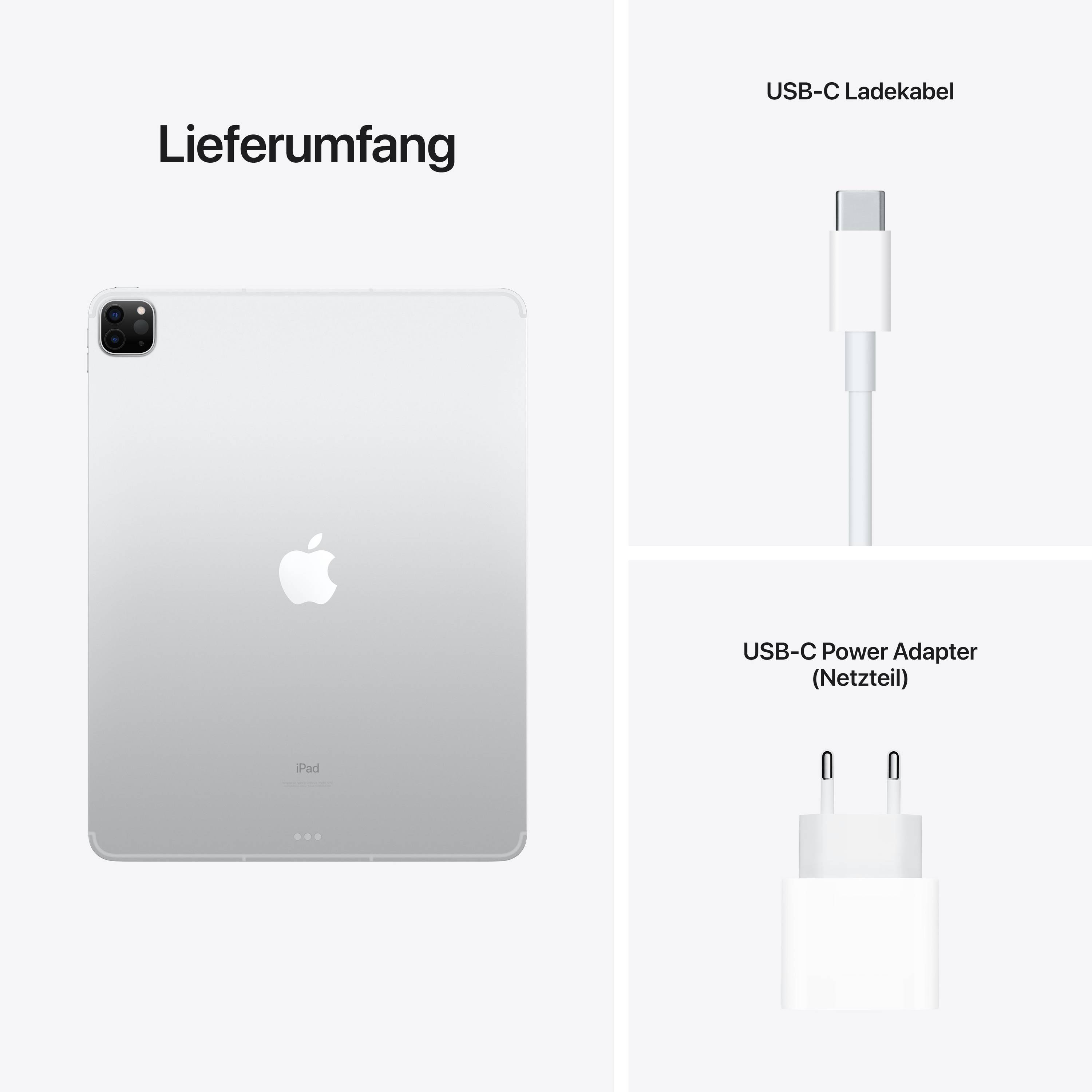 Apple iPad Pro 12.9 (5e génération) WiFi + Cellular 128 GB argent 32.8 cm (12.9 pouces) 2732 x 2048 Pixel-6