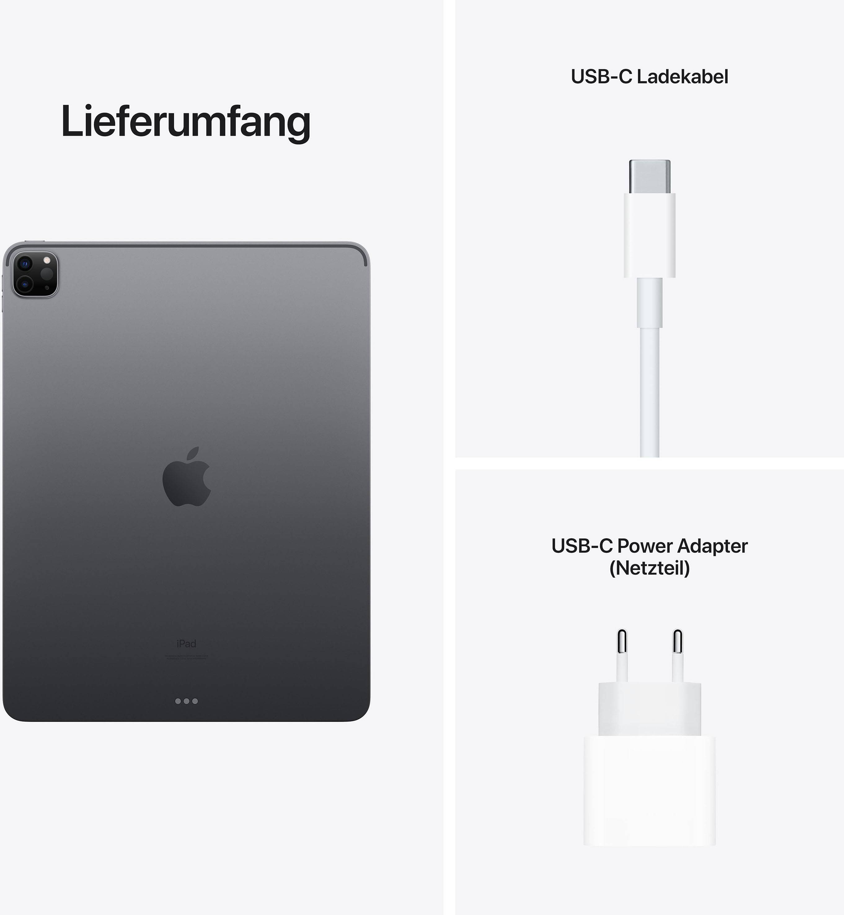 Apple iPad Pro 12.9 (5e génération) WiFi + Cellular 256 GB gris sidéral 32.8 cm (12.9 pouces) 2732 x 2048 Pixel-10