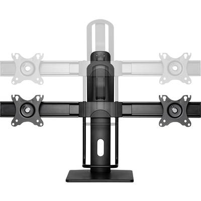 Support de moniteur avec quatre supports VESA, dont deux sont pivotants latéralement. Adapté pour plusieurs moniteurs afin d'optimiser l'espace de travail.