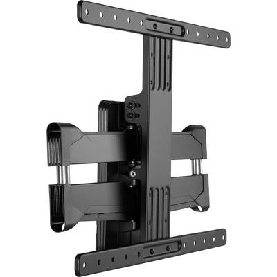 Support mural pour TV en métal noir, inclinable et orientable, doté de plusieurs trous de fixation. Convient pour les téléviseurs à écran plat.