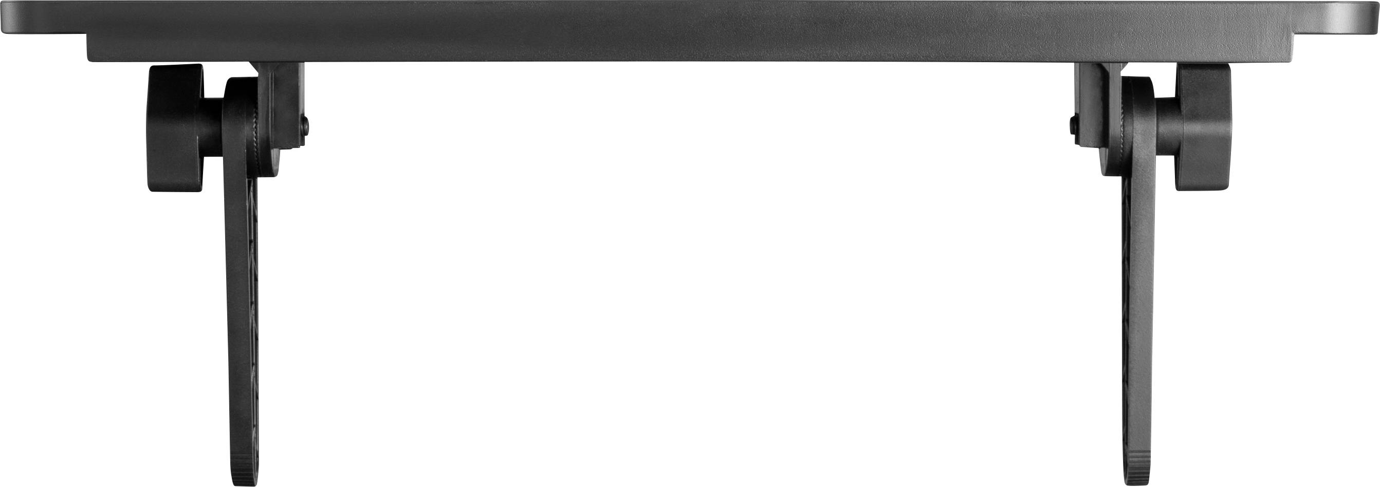 Support de montage vu de face, composé d'éléments métalliques verticaux et horizontaux conçus pour la fixation sur une surface.