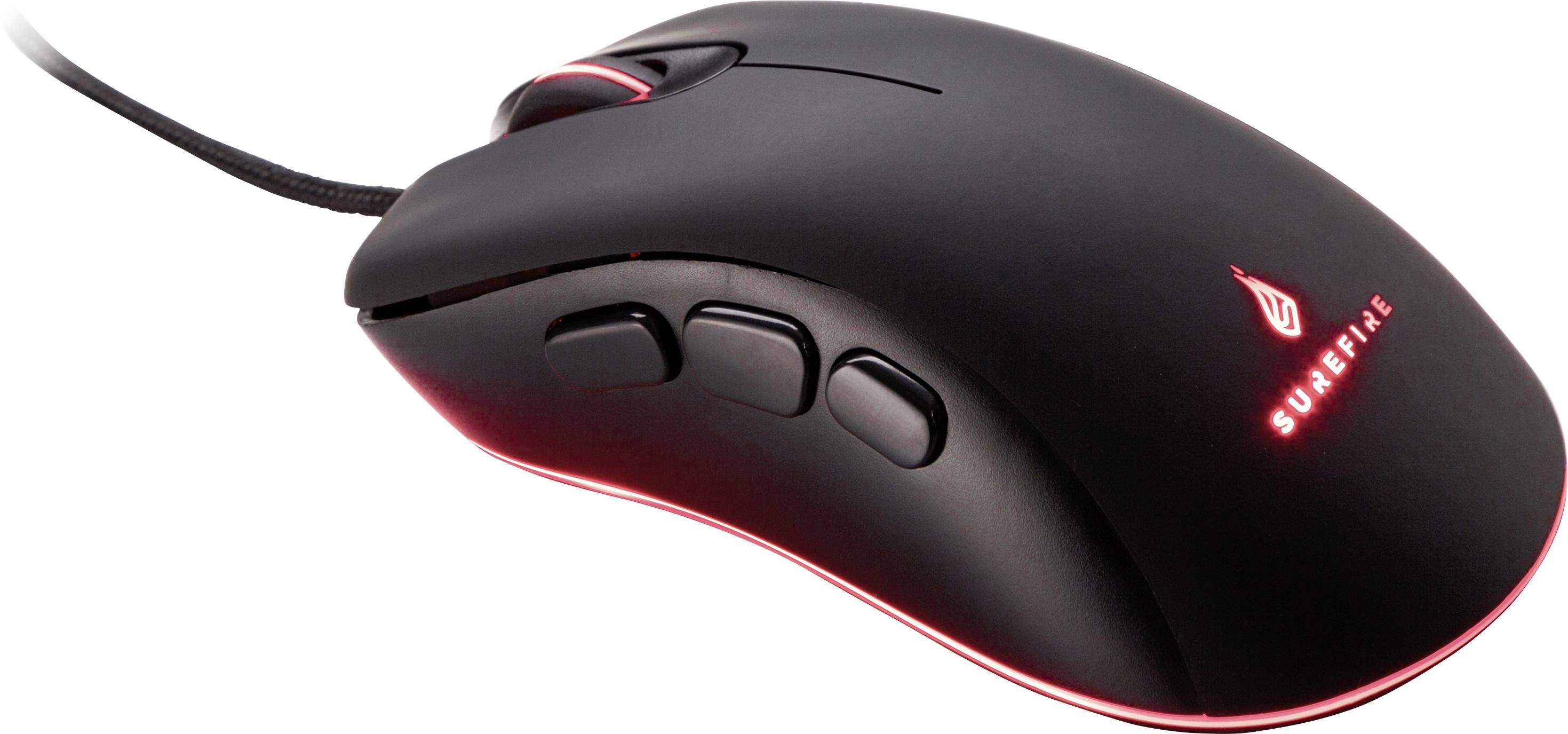 Surefire Gaming Condor Claw Souris de gaming USB optique noir 8 Boutons 800 dpi, 1600 dpi, 2400 dpi, 3200 dpi, 4800 dpi,-4