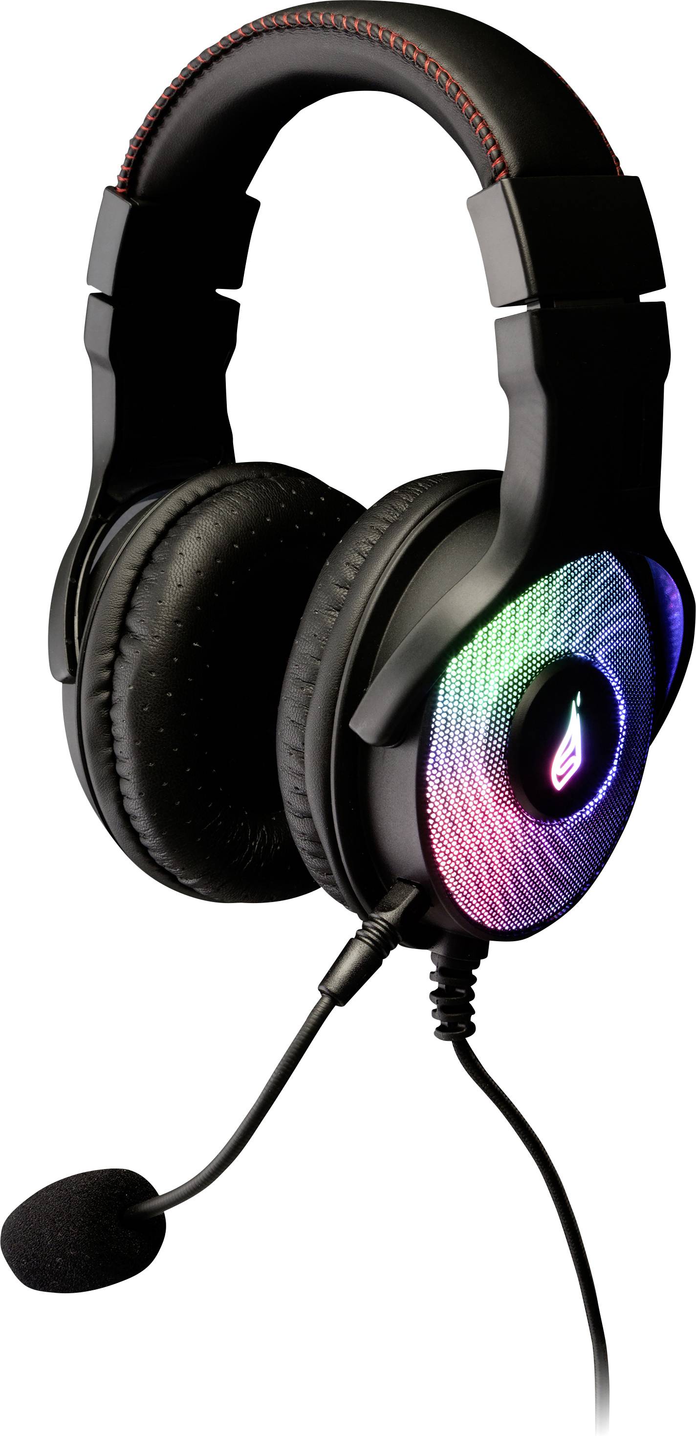Surefire Gaming Harrier 360 Micro-casque supra-auriculaire filaire 7.1 Surround noir, carbone volume réglable, mise en s-7