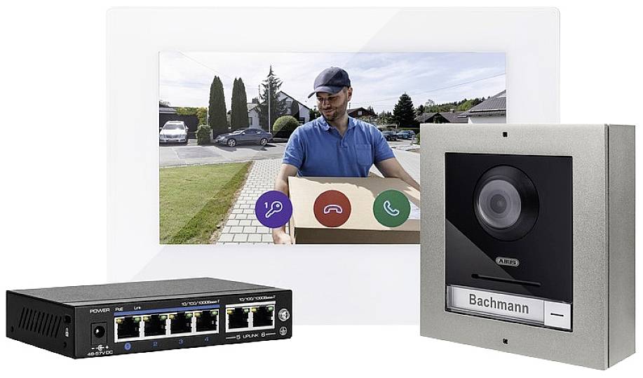 ABUS ModuVis Set S Interphone vidéo Ethernet, Wi-Fi Set complet gris-aluminium-0