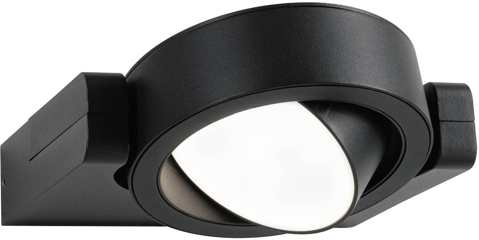Un luminaire de plafond noir moderne au design rond et orientable. Il diffuse une lumière claire et diffuse. Adapté aux espaces intérieurs.