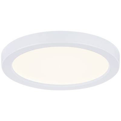 Plafonnier LED rond blanc au design simple et moderne. Il diffuse une lumière chaleureuse et convient à différents espaces intérieurs.