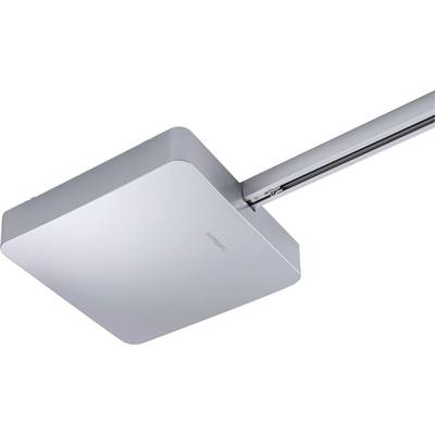 Un projecteur de plafond rectangulaire gris, monté sur un rail. Le nom de la marque est inscrit sur le boîtier.