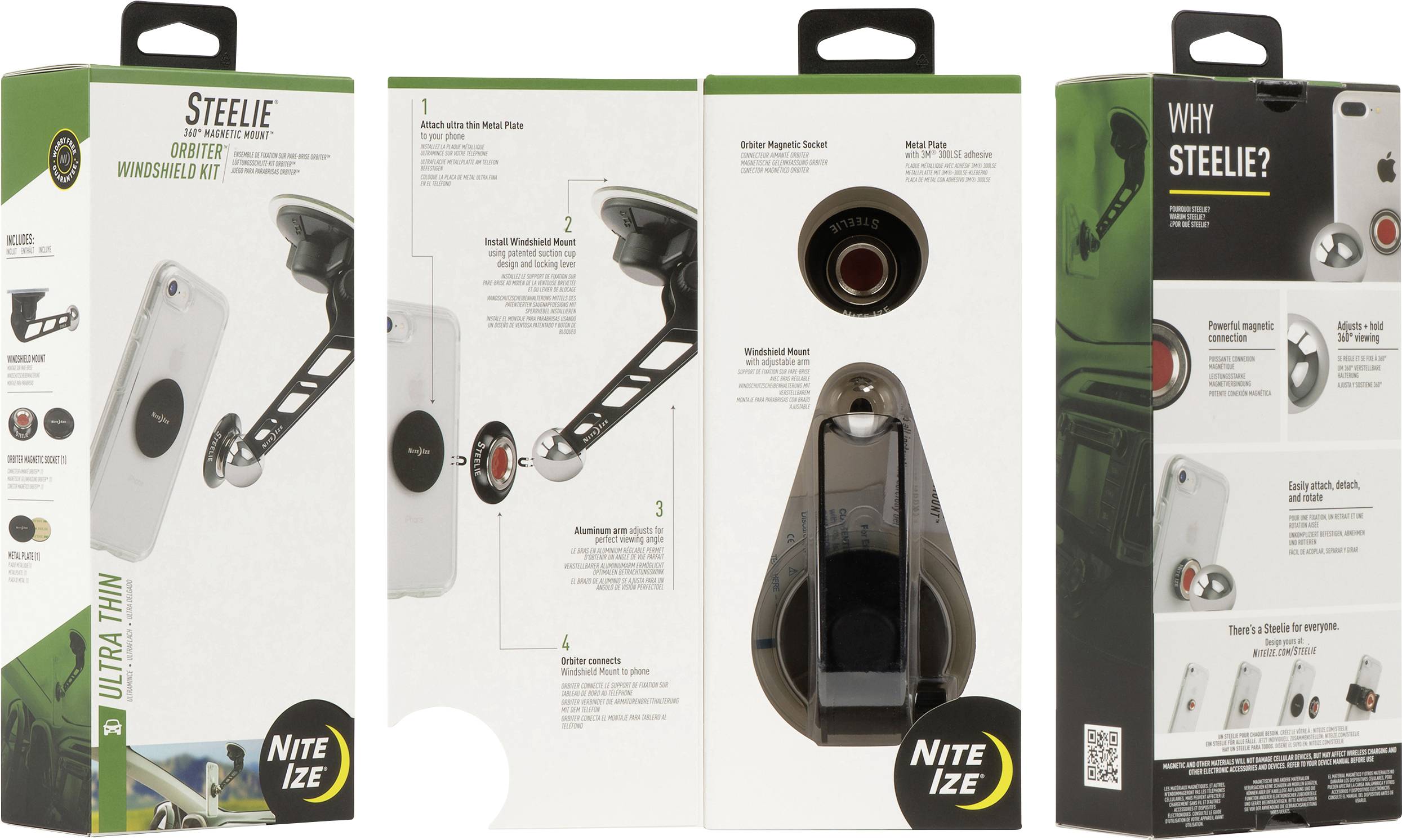 NITE Ize Orbiter™ Windshield Kit Support de téléphone portable pour voiture-9