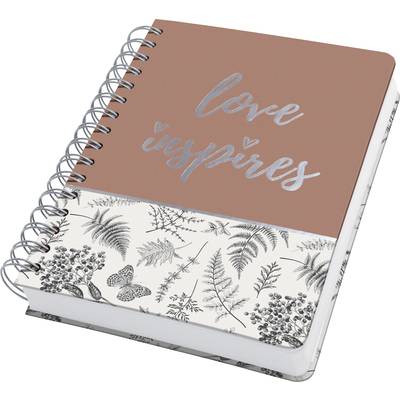 Sigel Jolie® botanical inspirations JN605 Carnet à spirales linéature de trame à points (quadrillage à points) blanc, no-0