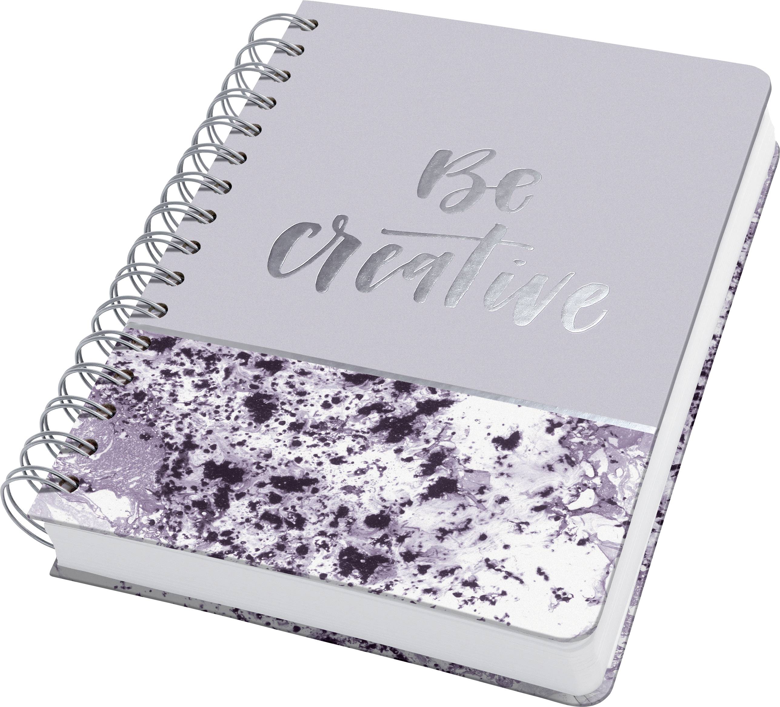 Sigel Jolie® violet marble JN607 Carnet à spirales linéature de trame à points (quadrillage à points) violet, blanc 100 DIN A5