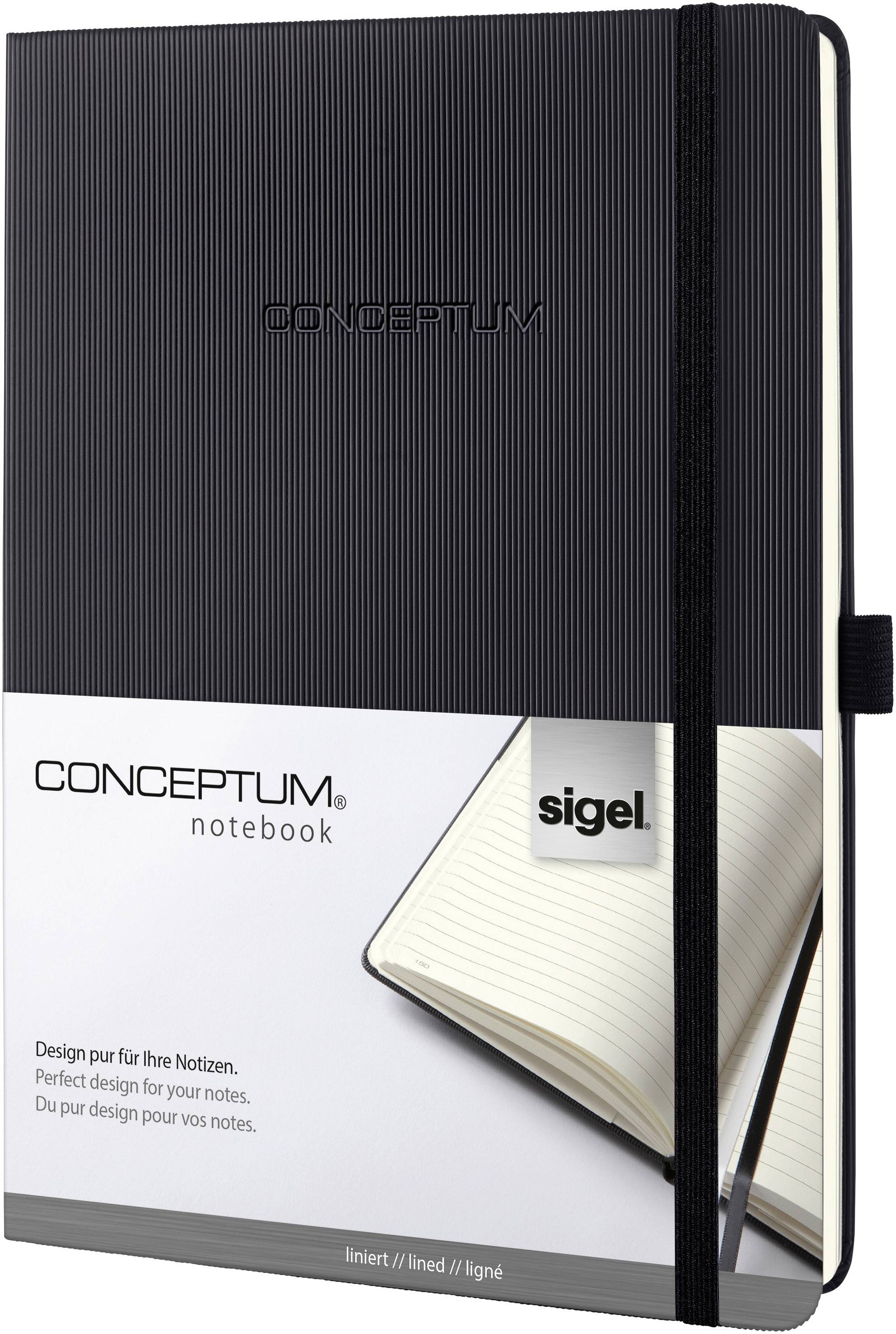 Sigel CONCEPTUM® CO118 Cahier ligné noir 194 18 x 24 cm