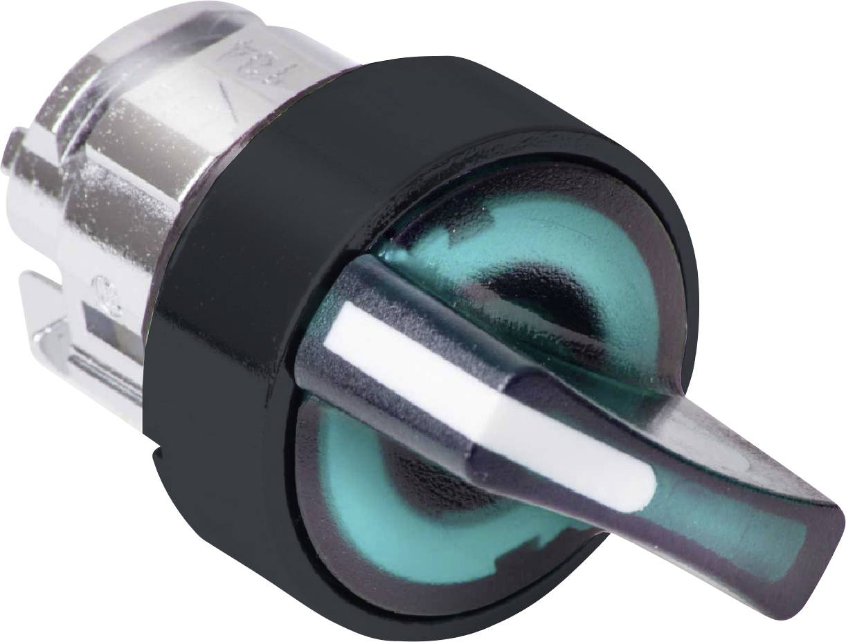 Un bouton rotatif métallique en noir et argent, partiellement transparent, avec des accents turquoise, probablement utilisé pour contrôler ou régler des appareils.