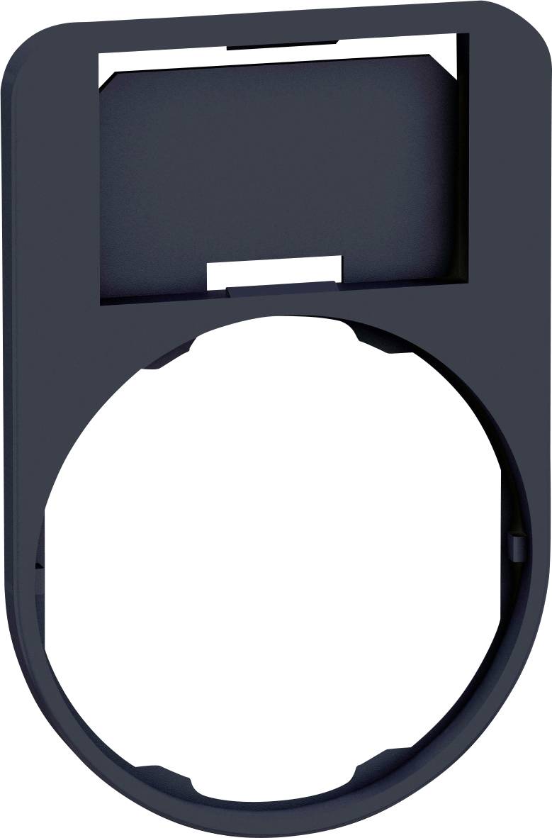 Un support noir rectangulaire avec une ouverture circulaire en bas, adapté pour être fixé à un autre objet.