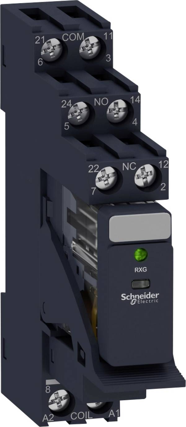 Schneider Electric RXG23P7PV Relais d'interface Tension nominale: 230 V/AC Courant de commutation (max.): 5 A 2 inverseurs (RT) Package 30 pc(s)