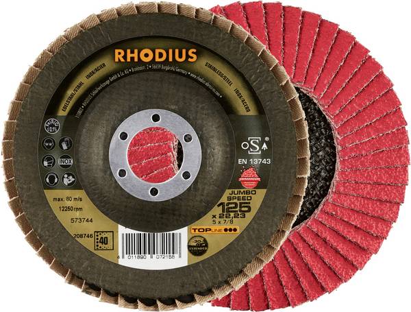 Rhodius 211311 JUMBO SPEED PACK Disque segmenté Diamètre 125 mm Ø de perçage 22.23 mm Grain 40  5 pc(s)