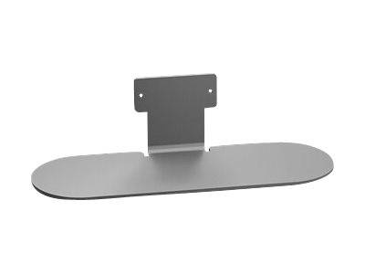 Une étagère grise en métal aux coins arrondis, équipée d'un support de fixation murale, conçue pour un rangement compact et économe en espace.