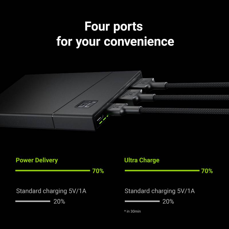 Green Cell PowerPlay10 Powerbank (batterie supplémentaire) 10000 mAh Quick Charge 3.0, Power Delivery LiPo noir affichag-5