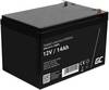 Green Cell Green Cell - USV-Akku - 1 x Batterie - Sealed Lead Acid (SLA) AGM08 Batterie au plomb 12 V 14 Ah plomb (AGM) (l x H x P) 151 x 95 x 98 mm cosses plates 6,35 mm résistant aux cycles de charge, sans entretien