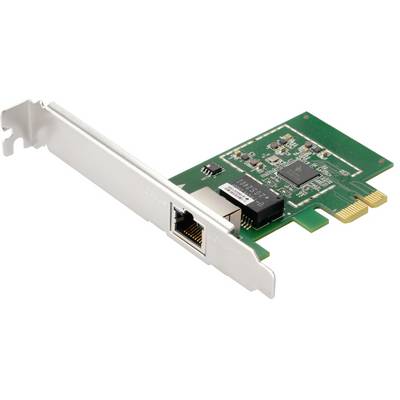 Une carte réseau avec interface PCIe et port Ethernet permettant de connecter un ordinateur à un réseau.