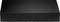 Boîte rectangulaire noire, plate et minimaliste, sur un fond neutre.
