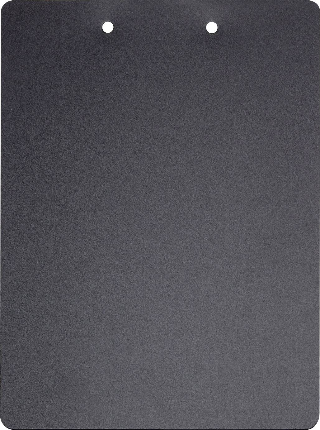 'Tableau noir avec deux trous en haut, adapté pour fixer du papier ou des notes.'