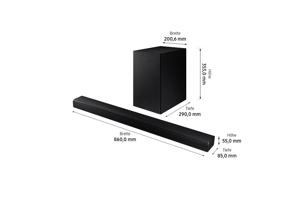 Samsung HW-A530 Barre de son noir avec subwoofer sans fil, Bluetooth®, USB-8