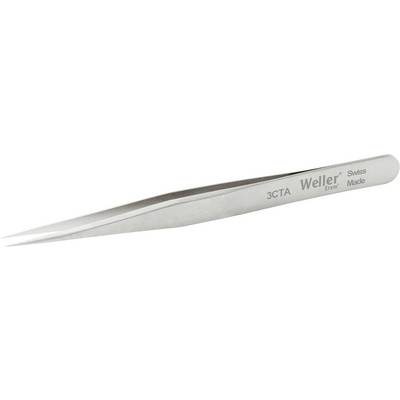 Pince à épiler de précision en argent avec l'inscription 'Weller Erem Swiss Made 3CTA', adaptée aux travaux délicats.